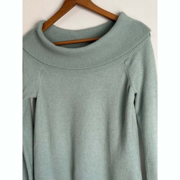 Anthropologie Boatneck Rib Knit Sweater Women’s Small Sage Green Minimalist Chic - Picture 5 of 10